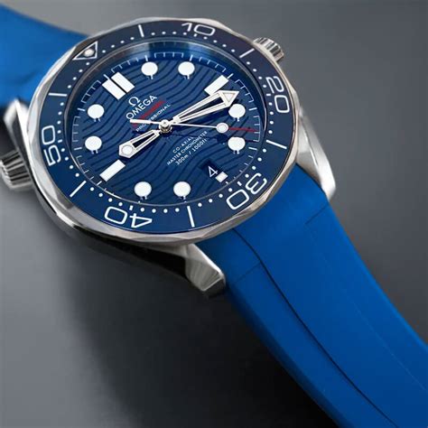 omega seamaster diver 300m blue rubber strap|Omega Seamaster 300m replacement bracelet.